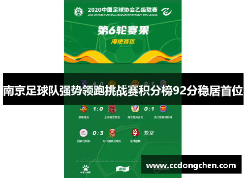 南京足球队强势领跑挑战赛积分榜92分稳居首位